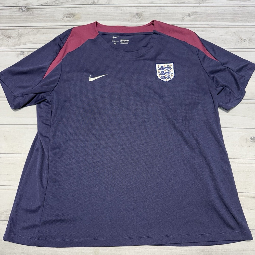 Nike Shirt Mens XXL Blue Slim Fit England 24/25 Top Training Jersey Soccer